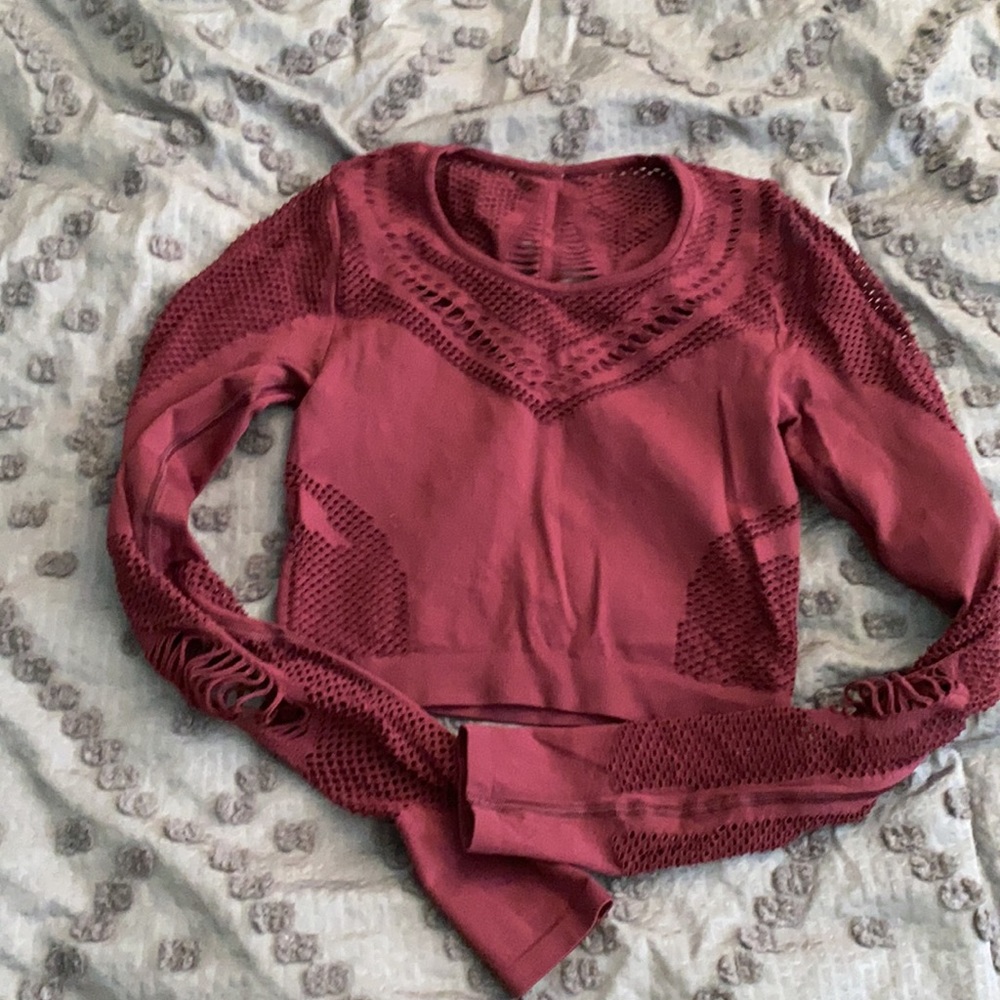 Red cutout aloyoga crop top
